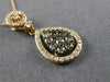 ESTATE .45CT WHITE & CHOCOLATE FANCY DIAMOND 14K ROSE GOLD 3D TEAR DROP PENDANT