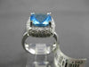 ESTATE WIDE 4.75CTW DIAMOND & AAA BLUE TOPAZ 14KT WHITE GOLD 3D SQUARE HALO RING