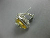 ESTATE EXTRA LARGE 15.37CT DIAMOND & AAA YELLOW TOPAZ 14K WHITE GOLD 3D EARRINGS
