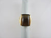 ESTATE WIDE 20.1CT SMOKEY TOPAZ DIAMOND 14K Y GOLD RING