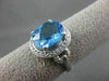 ESTATE 3.53CTW DIAMOND & AAA EXTRA FACET BLUE TOPAZ 14KT WHITE GOLD OVAL RING