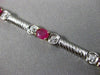 ANTIQUE WIDE 2.80CT DIAMOND & AAA RUBY 14KT TWO TONE GOLD TENNIS BRACELET #1456