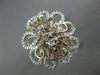 ESTATE EXTRA LARGE 1.60CT DIAMOND 14KT WHITE AND ROSE GOLD FILIGREE FLOWER RING