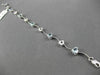 ESTATE 3.65CT DIAMOND & AAA AQUAMARINE 14KT WHITE GOLD MULTI HEART LOVE BRACELET