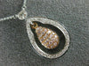 ESTATE .84CT WHITE & PINK DIAMOND 18KT WHITE & ROSE GOLD 3D TEAR DROP NECKLACE