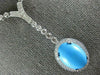 ANTIQUE 8.95CT DIAMOND & AAA TURQUOISE 14K WHITE GOLD OVAL LARIAT NECKLACE #2555