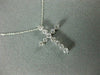 ESTATE .25CT DIAMOND 14KT WHITE GOLD 3D ROUND CLASSIC FLOATING CROSS PENDANT
