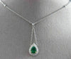 ESTATE .95CT DIAMOND & EMERALD 18KT 2 TONE GOLD HALO LARIAT BY THE YARD NECKLACE