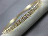 ESTATE LARGE 6.50CT DIAMOND 18KT YELLOW GOLD 3D ETERNITY BANGLE CUFF BRACELET