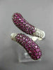 ESTATE WIDE 2.76CT DIAMOND & AAA PINK SAPPHIRE 18K WHITE & BLACK GOLD SNAKE RING