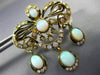 ANTIQUE EXTRA LARGE 7.0CT DIAMOND & OPAL 14K YELLOW GOLD BROOCH / PENDANT #23377