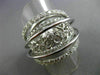 ESTATE MASSIVE 2.12CT DIAMOND 18KT WHITE GOLD MULTI ROW FILIGREE ETOILE FUN RING