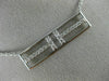 ESTATE LARGE .38CT DIAMOND 18KT WHITE GOLD 3D RECTANGULAR DOUBLE T LOVE NECKLACE