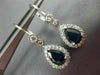 ANTIQUE 2.04CT DIAMOND & AAA SAPPHIRE 14KT WHITE GOLD 3D HANGING EARRINGS 18254