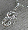 .06CT ROUND DIAMOND 14KT WHITE GOLD 3D CLASSIC SCRIPT "g" INITIAL PENDANT #15920