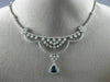 ESTATE LARGE 8.91CT DIAMOND & AAA SAPPHIRE 18K WHITE GOLD SEMI ETERNITY NECKLACE