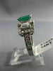 ANTIQUE 2.19CT DIAMOND & AAA EMERALD 14KT WHITE GOLD 3D ENGAGEMENT RING #16061