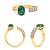 LARGE 1.88CT DIAMOND AAA EMERALD 18K YELLOW GOLD OVAL EMERALD CUT SOLITAIRE RING