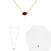 .79CT DIAMOND & AAA RUBY 14KT YELLOW GOLD OVAL & ROUND DOUBLE SOLITAIRE NECKLACE