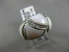 ESTATE WIDE .55CT DIAMOND 14KT WHITE GOLD AAA MOTHER OF PEARL CRISS CROSS RING