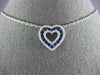 ESTATE LARGE 1.26CT DIAMOND & AAA SAPPHIRE 18KT WHITE GOLD OPEN HEART PENDANT