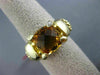 ESTATE LARGE 3.06CT DIAMOND & AAA CITRINE 14K YELLOW GOLD 3D MESH FLEXIBLE RING