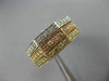 ESTATE WIDE .45CT DIAMOND 14KT WHITE YELLOW ROSE GOLD 3D HEXAGON STACKABLE RING