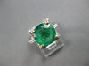 4.49CT DIAMOND & AAA EMERALD 18KT 2 TONE GOLD CLASSIC ROUND HALO ENGAGEMENT RING