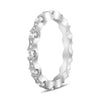 ESTATE .61CT DIAMOND 14K WHITE GOLD 3D FILIGREE BAMBOO ETERNITY ANNIVERSARY RING
