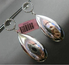 ESTATE LARGE .36CT DIAMOND 14KT WHITE GOLD 3D CIRCLE OF LIFE PEAR SHAPE EARRINGS