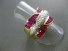 ESTATE WIDE 2.25CT DIAMOND & AAA RUBY 18KT 2 TONE BAGUETTE & ROUND RING  #22081