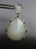 1.15CT WHITE & BLACK DIAMOND & AAA WHITE QUARTZ 14KT WHITE GOLD HANGING EARRINGS