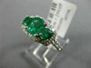 ESTATE WIDE 3.07CT DIAMOND AAA EMERALD & RUBY 14K WHITE GOLD 3D ANNIVERSARY RING