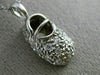ESTATE .25 DIAMOND 14K WHITE GOLD BABY GIRL SHOE FLOATING PENDANT & CHAIN #19097
