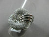 ESTATE WIDE 1.94CT DIAMOND 18K WHITE GOLD MULTI ROW PAVE INFINITY LOVE KNOT RING