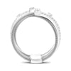 ESTATE WIDE .28CT DIAMOND 14K WHITE GOLD CLASSIC MULTI ROW OVERLAPPING COIL RING