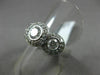 ESTATE 1CT DIAMOND 14KT WHITE GOLD HALO 3 STONE CLASSIC PAST PRESENT FUTURE RING