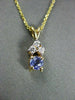 ESTATE .58CT TANZANITE & DIAMOND 14K WHITE & YELLOW GOLD SOLITAIRE PENDANT #2250