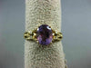 ESTATE 1.32CT DIAMOND & AAA OVAL AMETHYST 14K YELLOW GOLD 3D TRIANGULAR FUN RING
