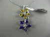 LARGE 3.80CT DIAMOND & AAA AMETHYST & CITRINE 14K WHITE GOLD 3D FLOATING PENDANT