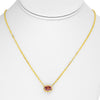 2.05CT AAA PINK SAPPHIRE 14KT YELLOW GOLD 3D OVAL SOLITAIRE BEZEL LOVE NECKLACE