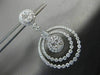 ESTATE LARGE 4.03 DIAMOND 14KT WHITE GOLD 3D CIRCULAR FLOWER HANGING EARRINGS
