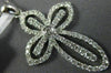 ESTATE LARGE 1.15CT DIAMOND 18KT WHITE GOLD 3D FLOWER CROSS FLOATING PENDADNT