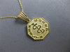 ESTATE 14KT YELLOW GOLD 3D OCTAGON HEALTH GUARD ENGRAVEABLE PENDANT #25079