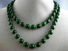 ESTATE LONG AAA GREEN SERPENTINE 14KT YELLOW GOLD 3D BEADED FUN NECKLACE #26463