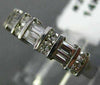 ESTATE .54CT ROUND & BAGUETTE DIAMOND 14KT WHITE GOLD 3D ANNIVERSARY RING #22477