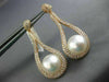 EXTRA LARGE 3.45CT DIAMOND & AAA SOUTH SEA PEARL 18KT ROSE GOLD HANGING EARRINGS