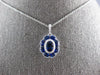 1.65CT DIAMOND & AAA SAPPHIRE 18KT WHITE GOLD FLOWER FILIGREE FLOATING PENDANT