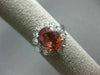LARGE AGL CERTIFIED 4.34CT DIAMOND & ORANGE SAPPHIRE 14K WHITE GOLD 3D OVAL RING
