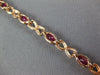 LONG 4.92CT DIAMOND & AAA RUBY 14K ROSE GOLD OVAL & ROUND X LOVE TENNIS BRACELET
